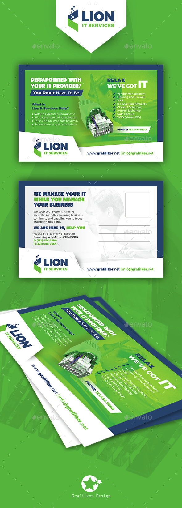 IT Service Postcard Templates - Cards & Invites Print Templates