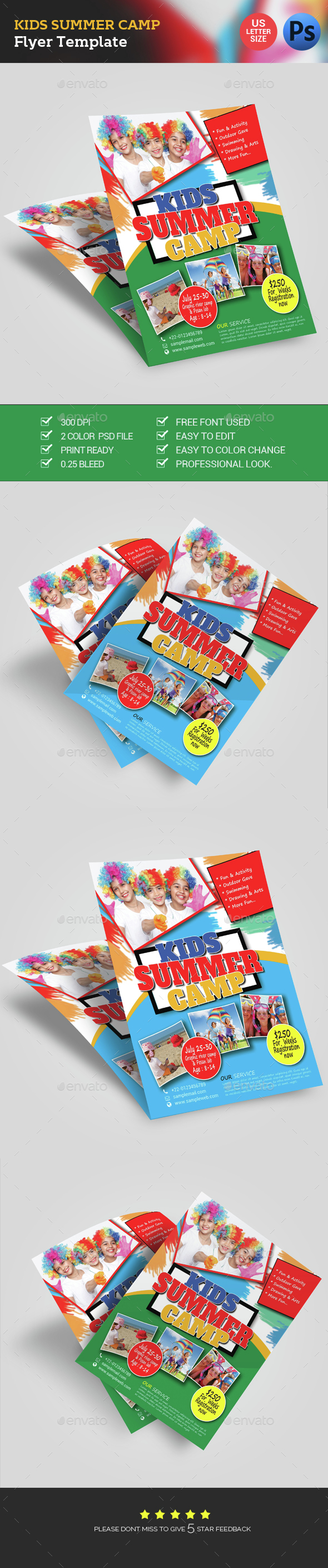 Kids Summer Camp Fest Flyer - Flyers Print Templates