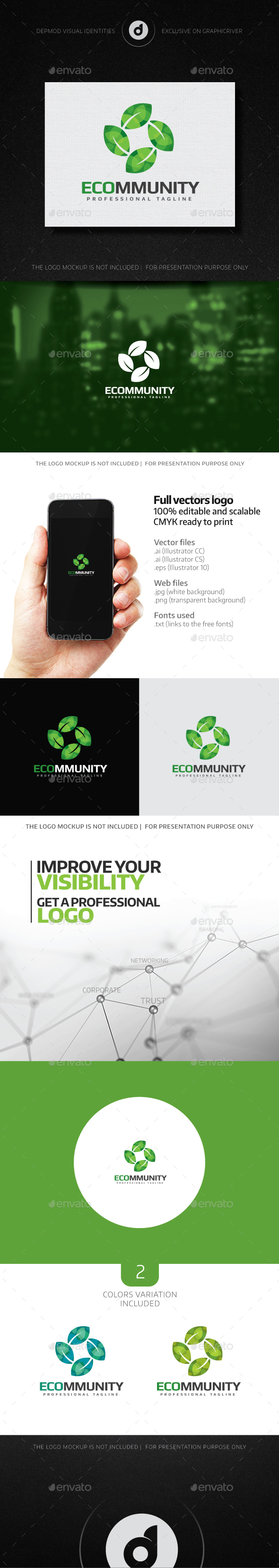 ECOmmunity Logo - Nature Logo Templates
