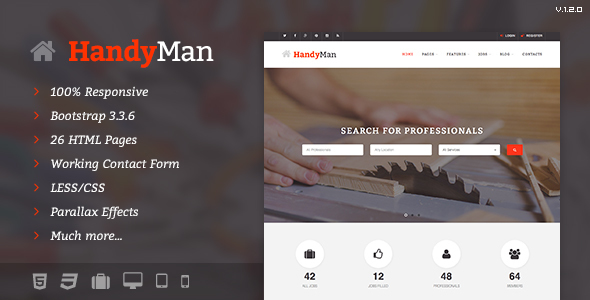Marvelous Handyman - Job Board HTML Template