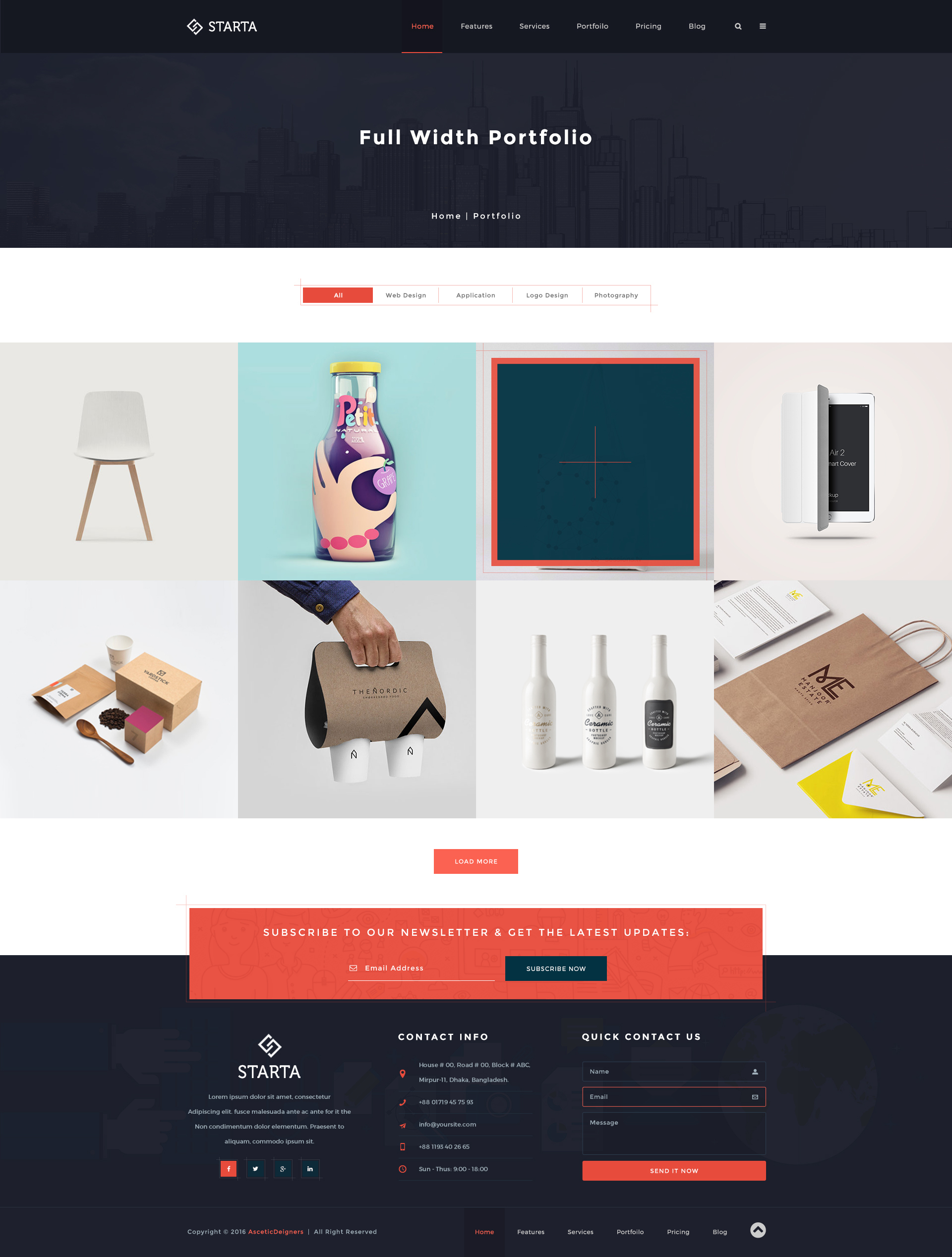 Starta - One Page Portfolio PSD Template by AsceticDesigners | ThemeForest