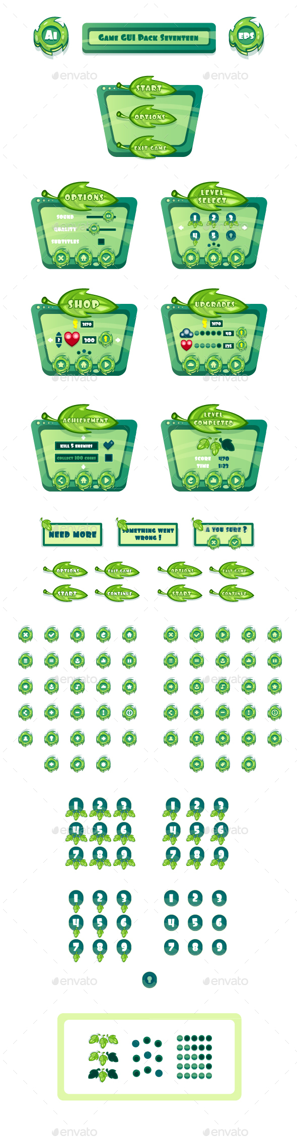 Game GUI Pack Seventeen - User Interfaces Game Assets
