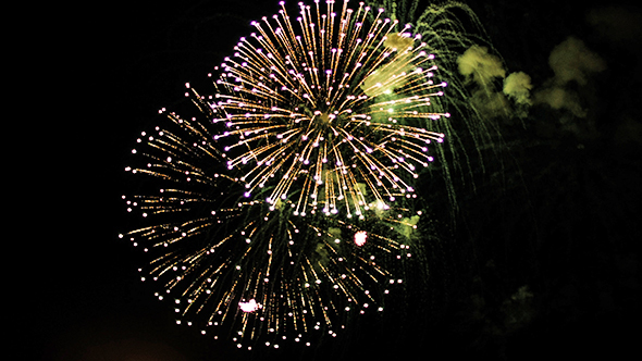 Various Colours of Colorful Fireworks