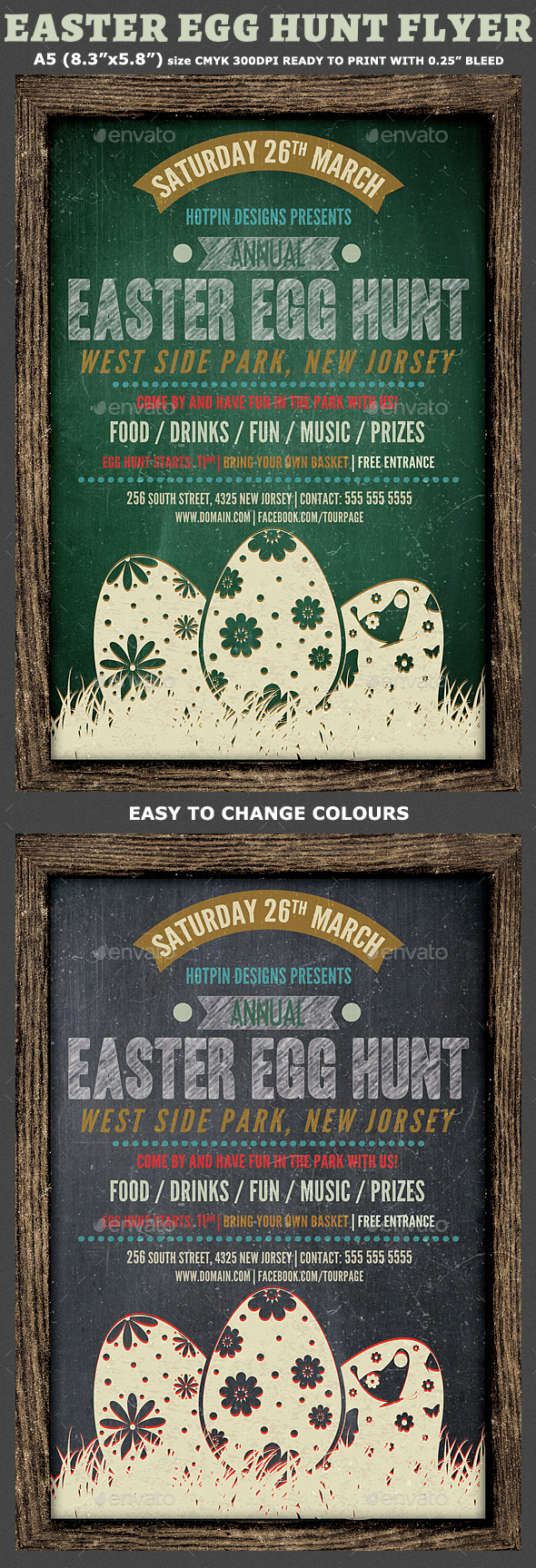 Easter Egg Hunt Flyer Template - Holidays Events