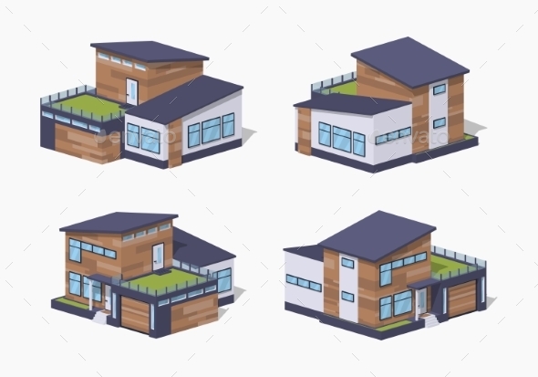 Contemporary American House - Buildings Objects