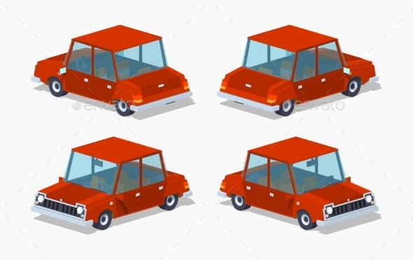 Old Red Sedan - Man-made Objects Objects