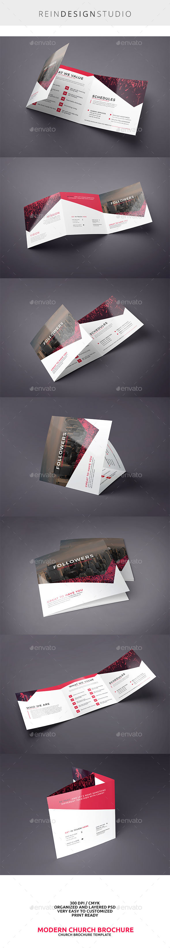 Modern Church Square Trifold - Brochures Print Templates