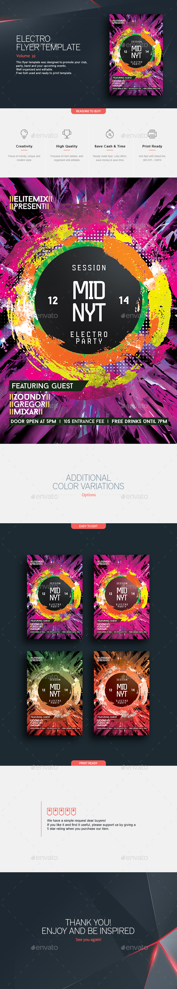 Midnight Electro - Flyer Template - Clubs & Parties Events