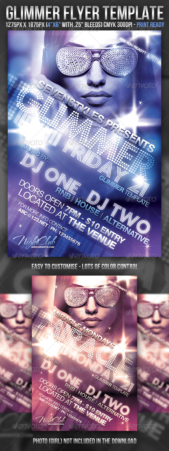 Glimmer Flyer Template - Clubs & Parties Events