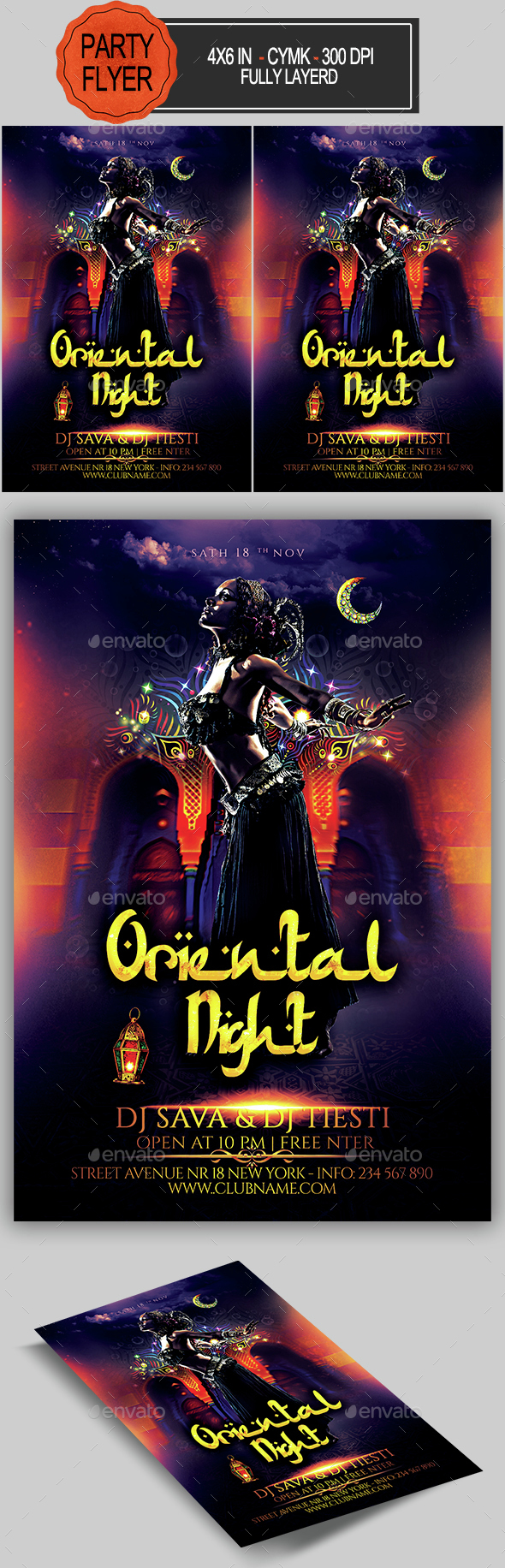 Oriental Night Flyer - Clubs & Parties Events