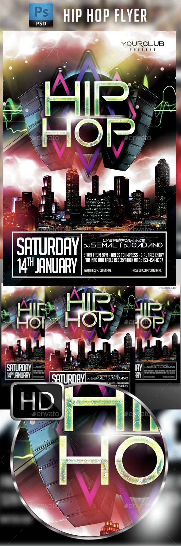 Hip Hop Flyer Template #2 - Events Flyers