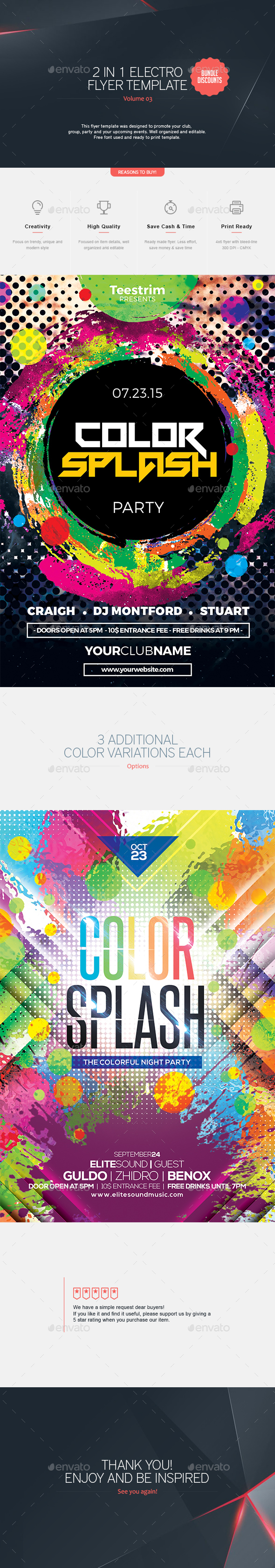 2 in 1 - Electro Flyer V.3 - Clubs & Parties Events