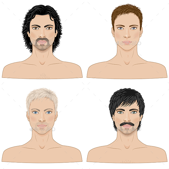 Men with Different Hairstyles - People Characters