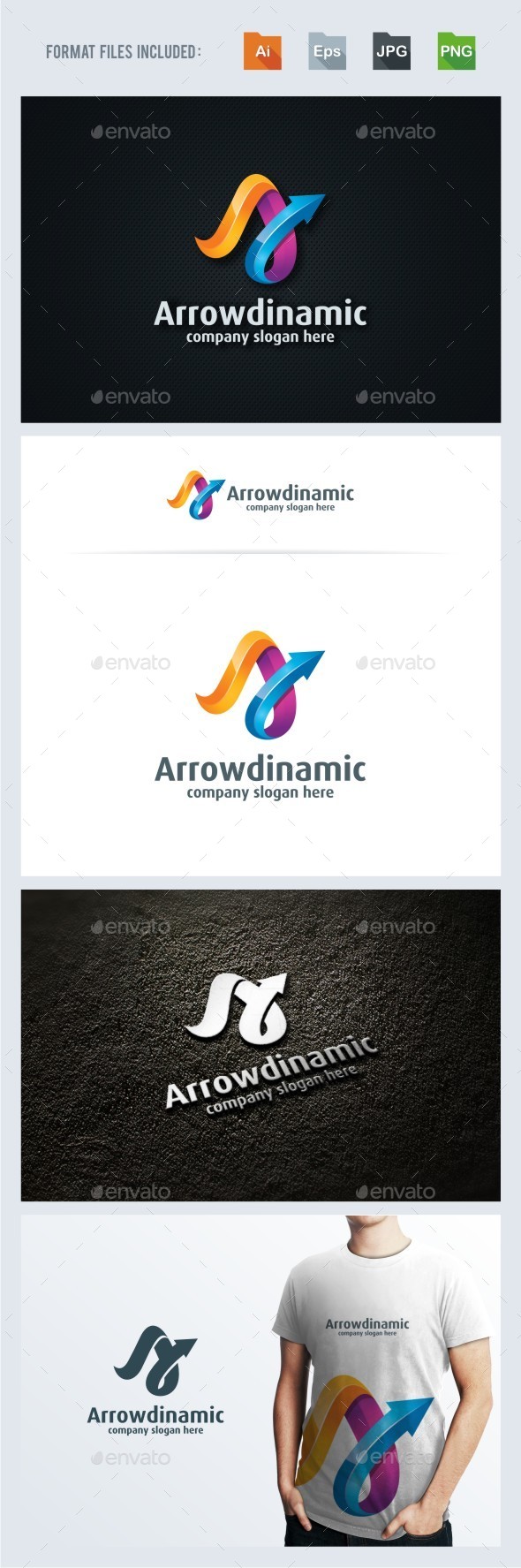 A Letter - Dinamic Arrow Logo Template - Letters Logo Templates