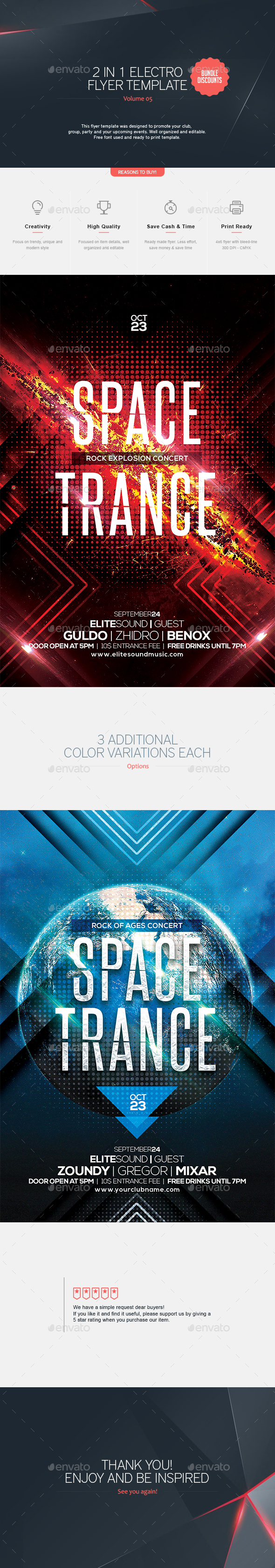 2 in 1 - Electro Flyer V.5 - Clubs & Parties Events
