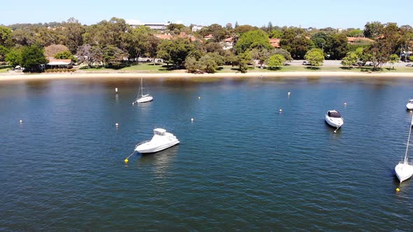 Aerial view of Boats by the Shore in Australia alt
