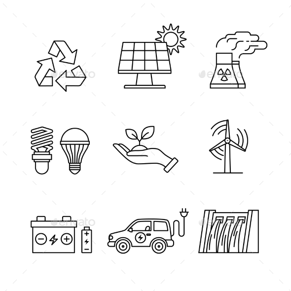 Power Generation and Ecologic Energy - Man-made Objects Objects