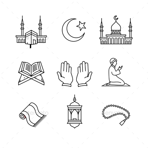 Muslim Islam Prayer and Ramadan Kareem - Religion Conceptual