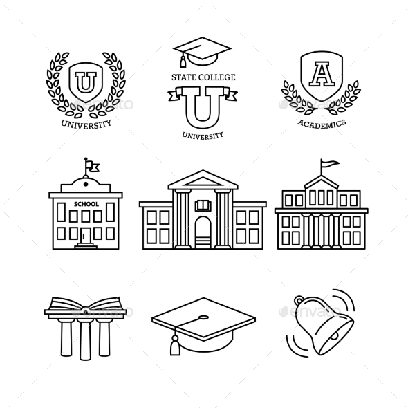 Mortar Board, Education, School and University - Buildings Objects