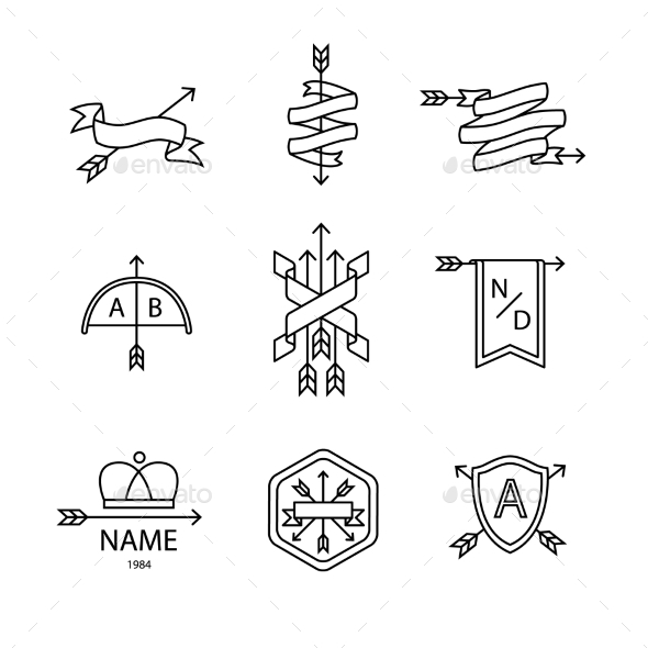 Arrow Ribbon Logo and Emblem - Abstract Conceptual