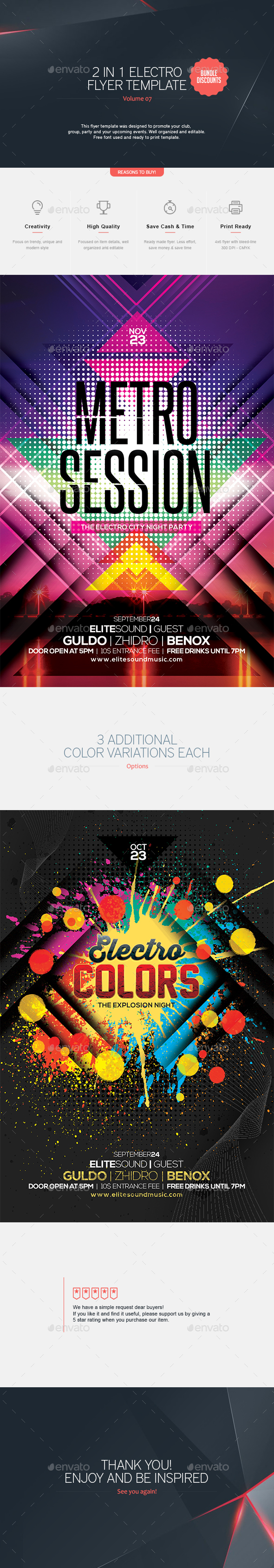 2 in 1 - Electro Flyer V.7 - Clubs & Parties Events