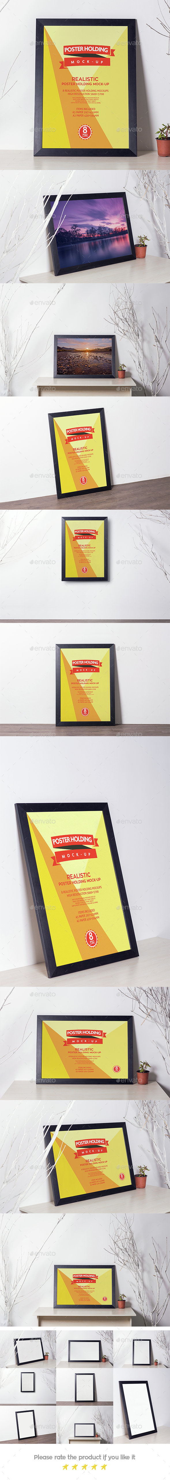 Realistic Poster Holding Mock-up V.2 - Posters Print