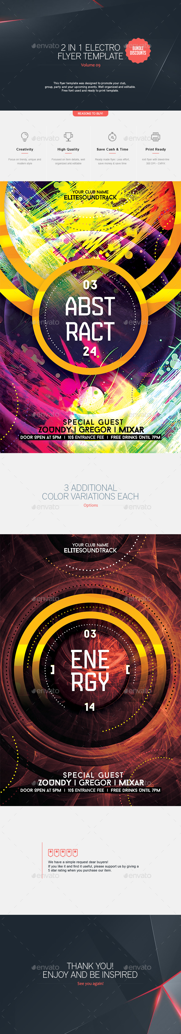 2 in 1 - Electro Flyer V.9 - Clubs & Parties Events