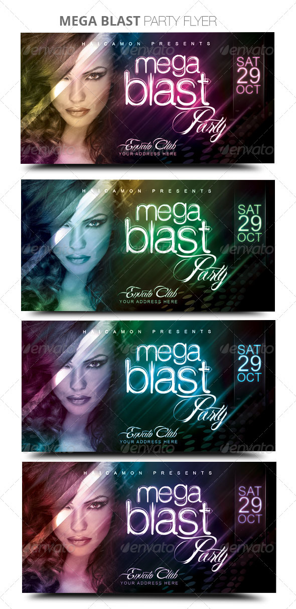 Mega Blast Party Flyer - Clubs & Parties Events
