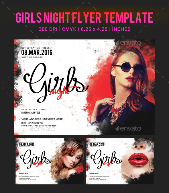 Girls Night Party Flyer Template - Clubs & Parties Events