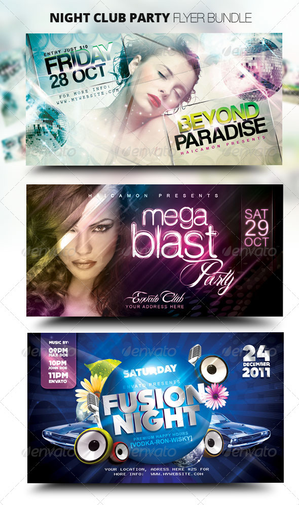 Night Club Party Flyer Bundle - Clubs & Parties Events