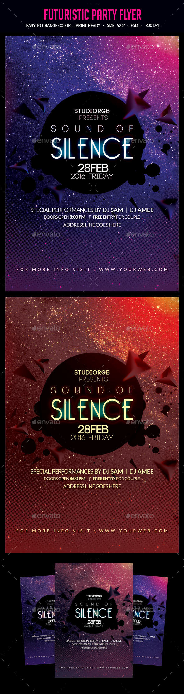 Futuristic Party Flyer - Clubs & Parties Events