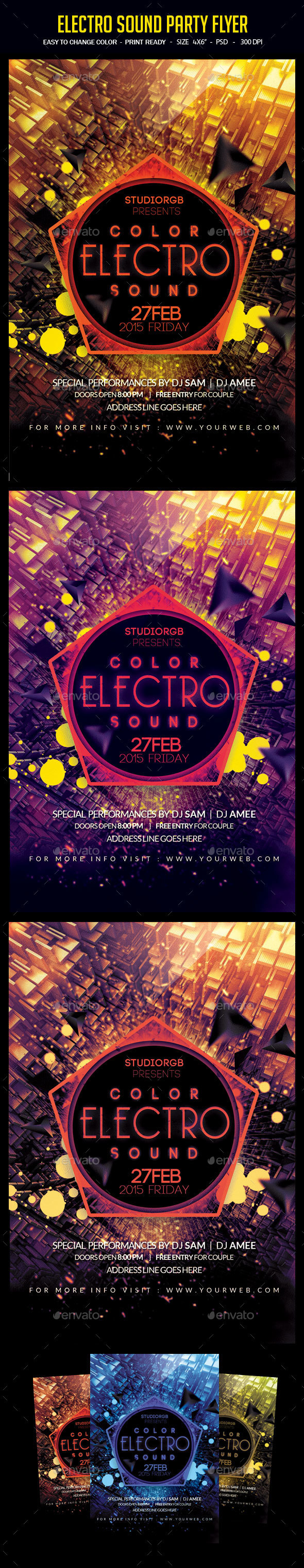 Electro Sound Party Flyer - Clubs & Parties Events