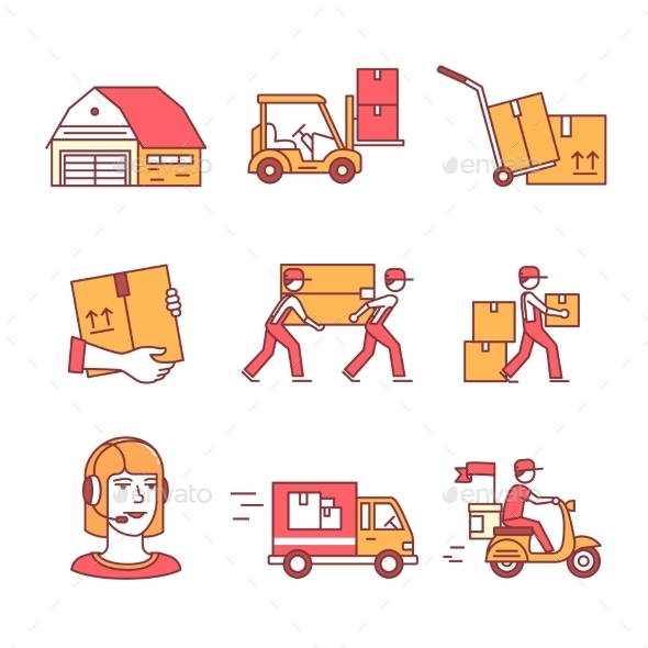 Warehouse, Services and Delivery Transportation - Man-made Objects Objects