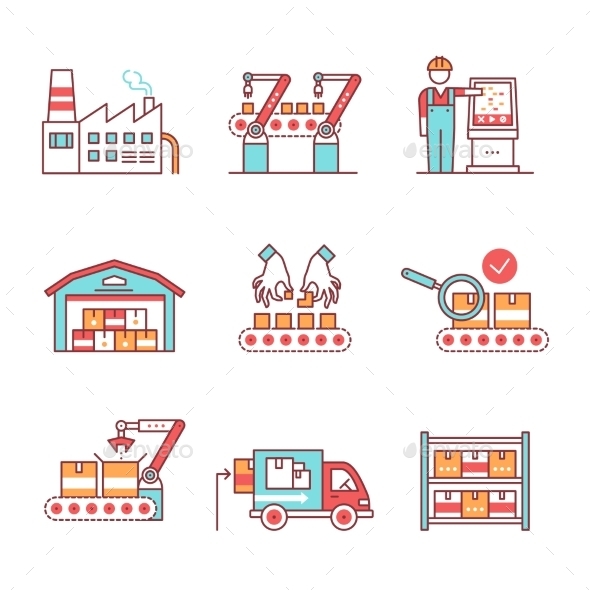 Modern Robotic, Manual Manufacturing Assembly Line - Industries Business