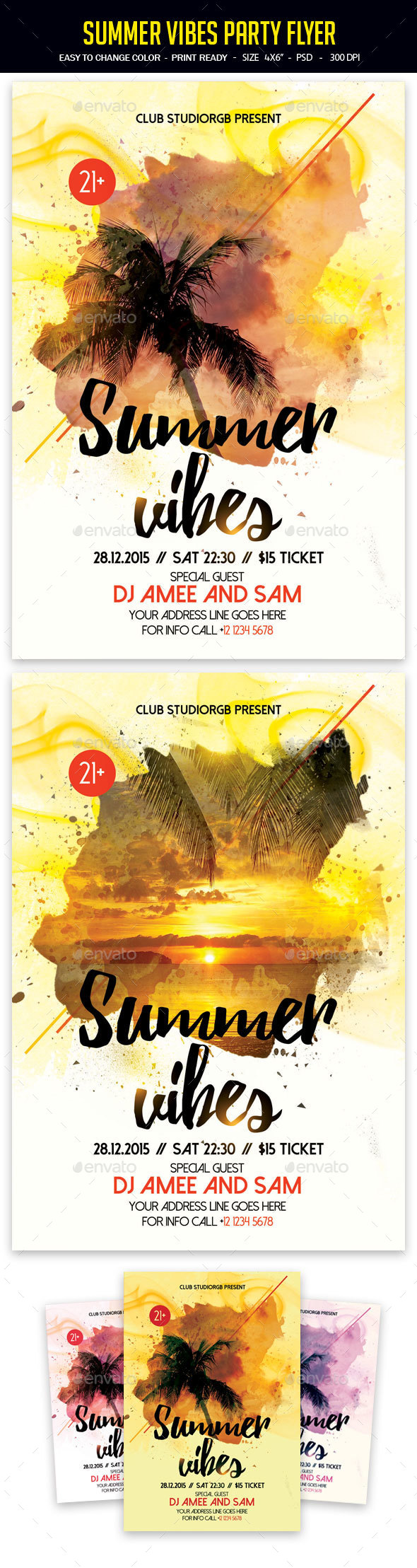 Summer Vibes Party Flyer - Clubs & Parties Events