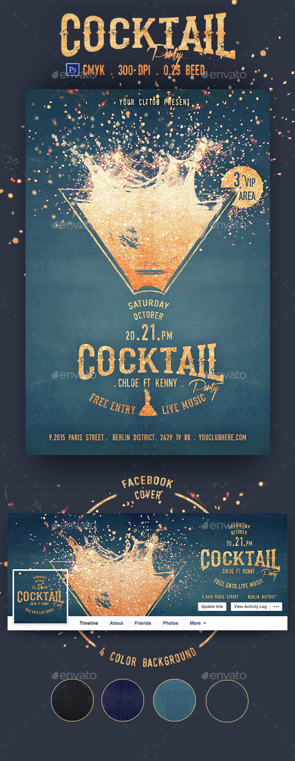 Cocktail Party Flyer Template - Clubs & Parties Events