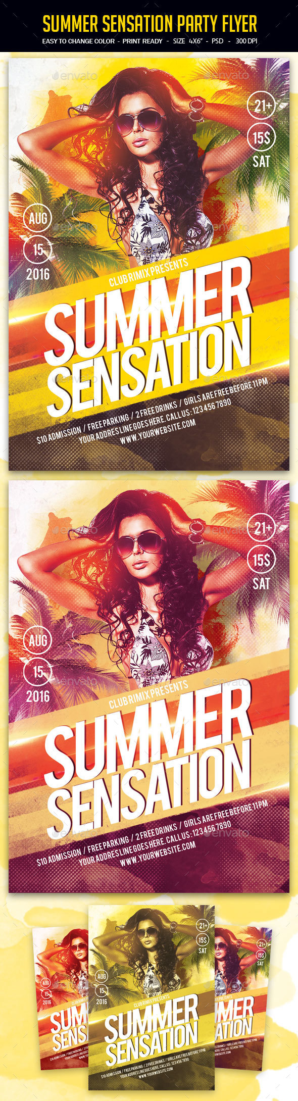 Summer Sensation Party Flyer - Clubs & Parties Events