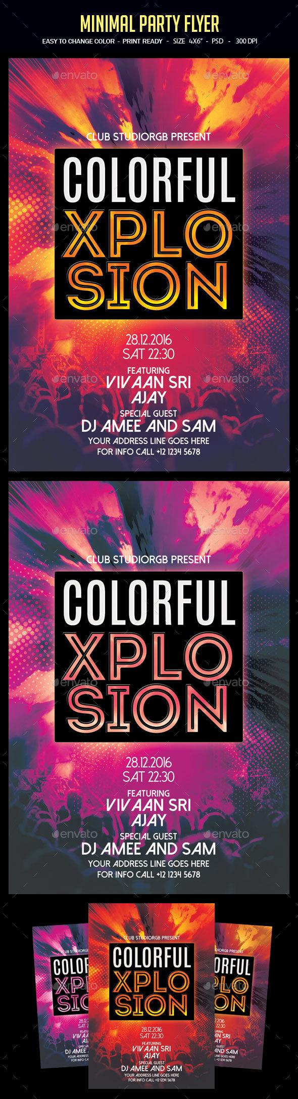 Minimal Party Flyer - Clubs & Parties Events