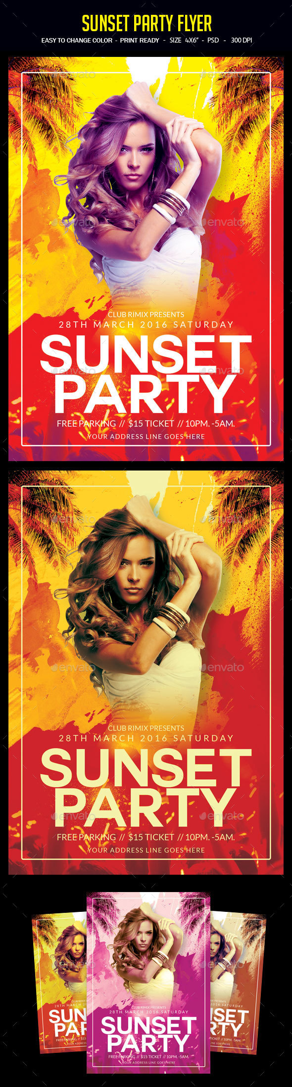 Sunset Party Flyer - Clubs & Parties Events