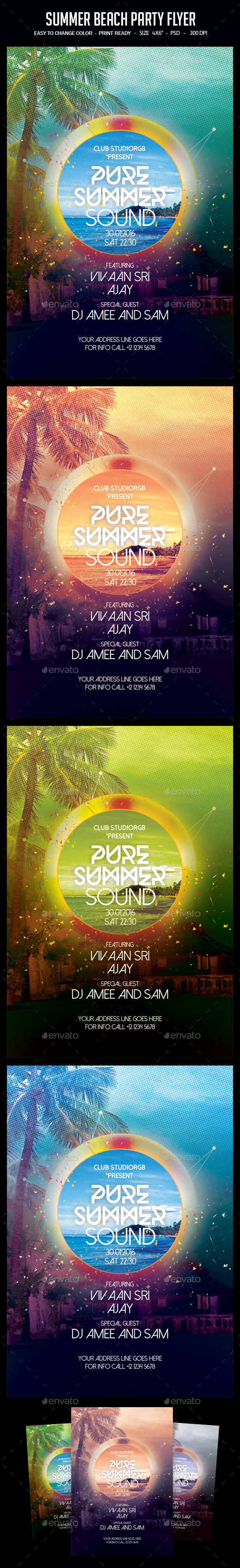 Summer Beach Party Flyer - Clubs & Parties Events