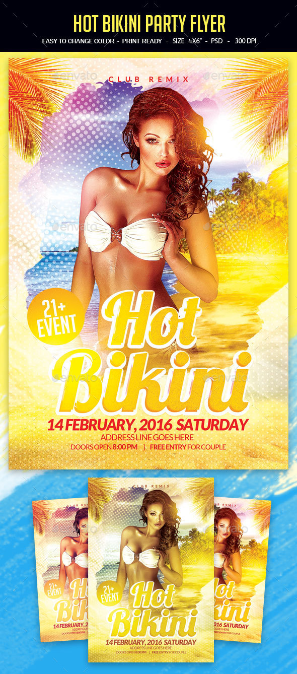 Hot Bikini Party Flyer - Clubs & Parties Events
