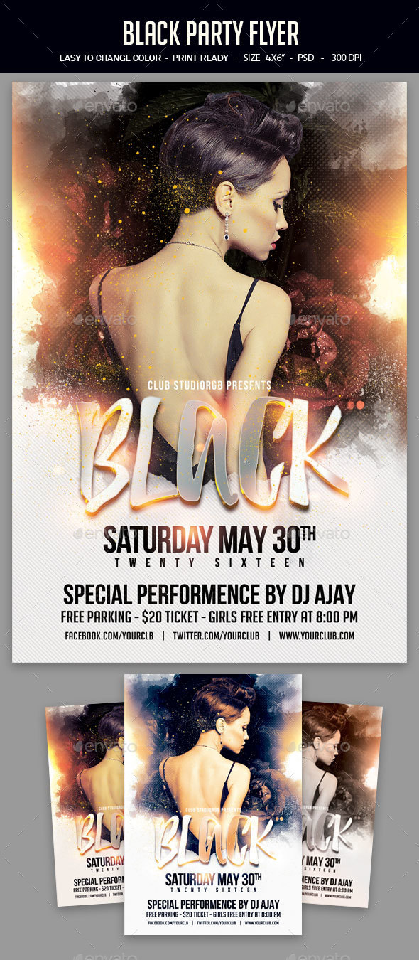 Black Party Flyer - Clubs & Parties Events