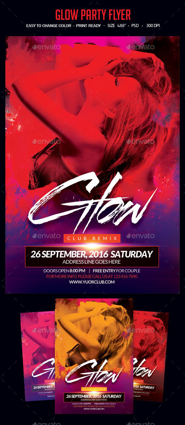 Glow Party Flyer - Clubs & Parties Events