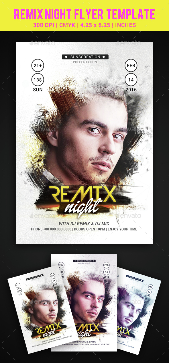 Remix Night Party Flyer Template - Clubs & Parties Events