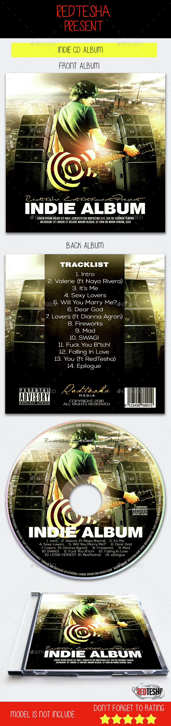 Indie CD Template - CD & DVD Artwork Print Templates