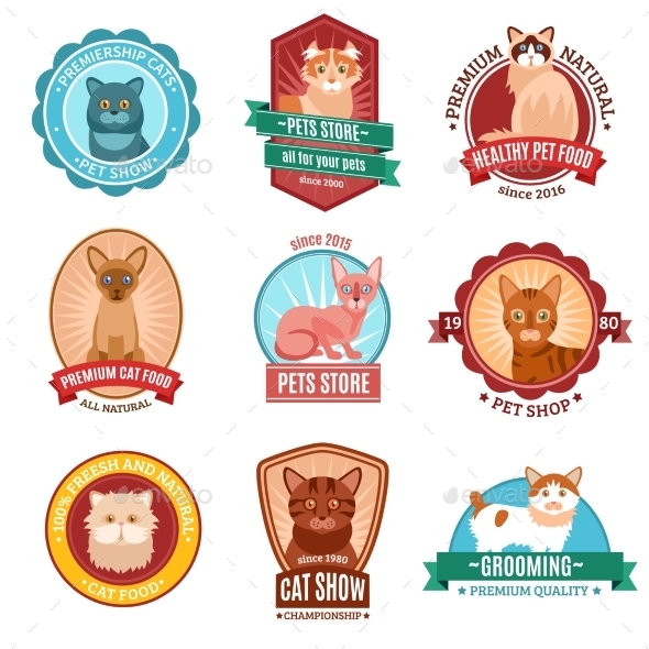 Cats Emblem Set