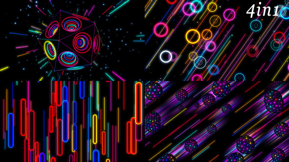 Color Circles - VJ Loop Pack 4in1, Motion Graphics | VideoHive