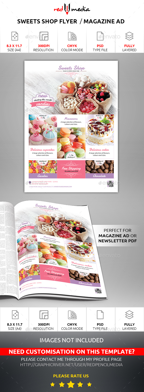 Sweets Shop Flyer / Magazine AD by REDPENCILMEDIA ...