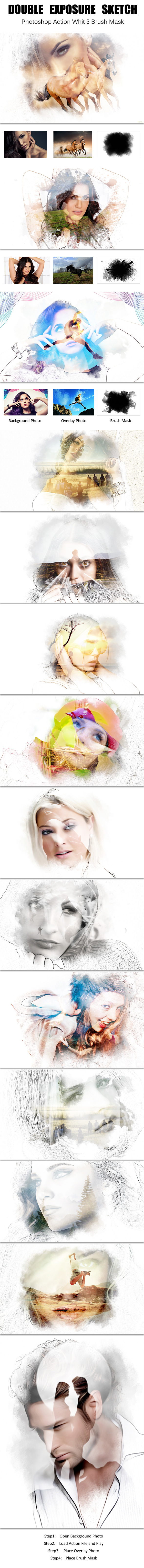 Double Exposure Sketch - Photoshop Add-ons