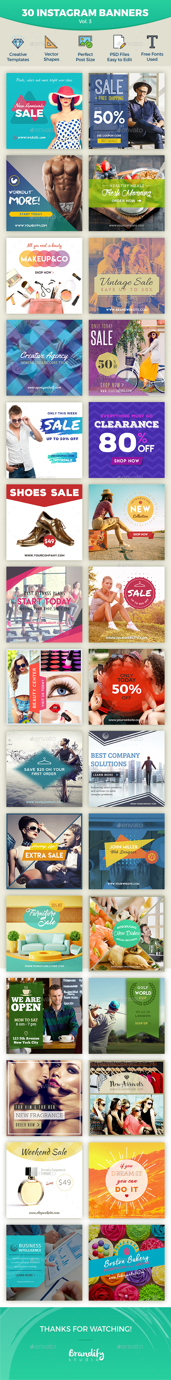 Instagram Banners - Social Media Web Elements